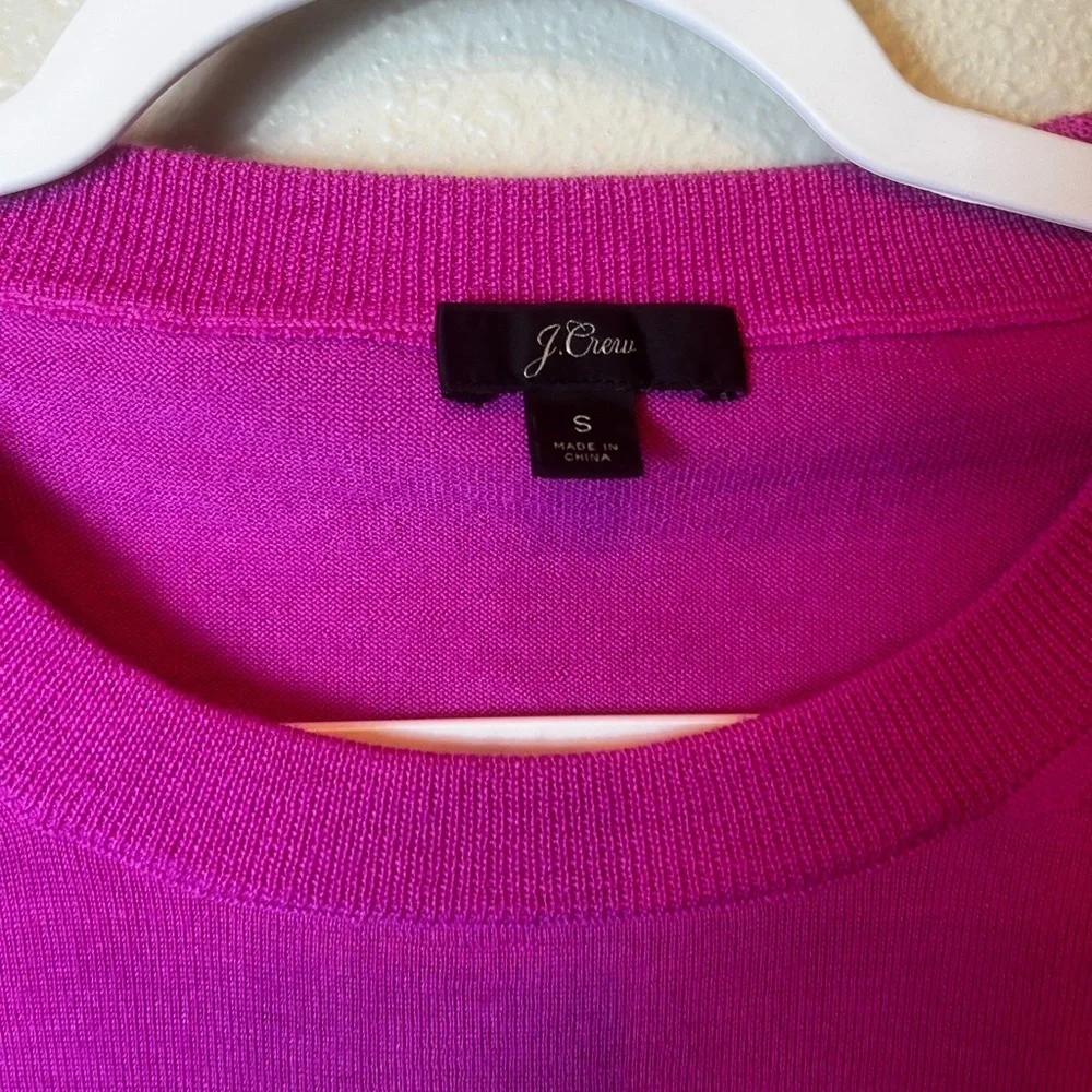 J. Crew Tippi Merino 3/4 Sleeve Wool Sweater with Cofounder Embroidery Sz S